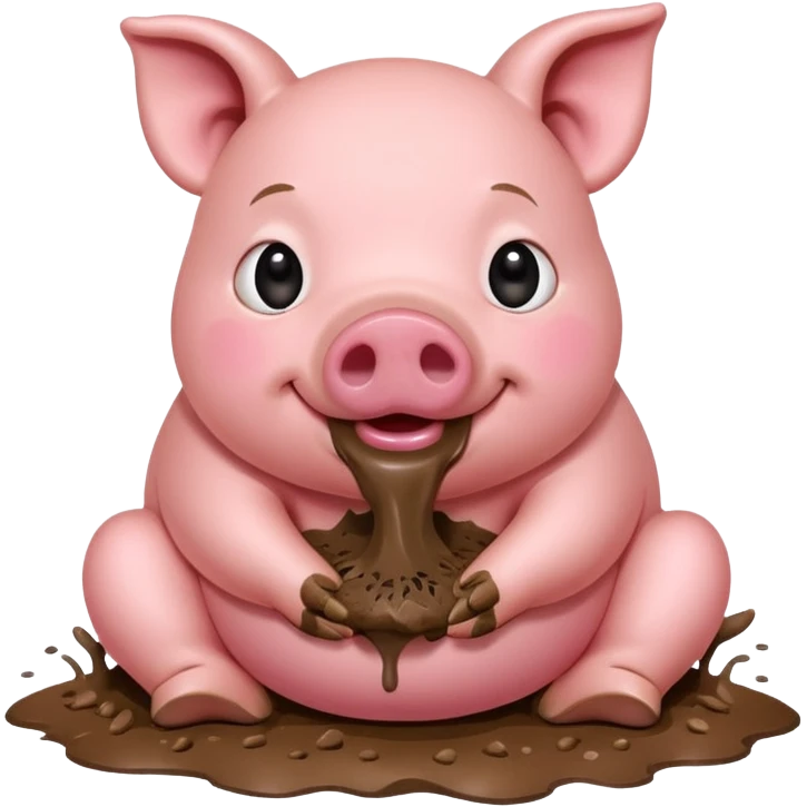 Pig eating emoji