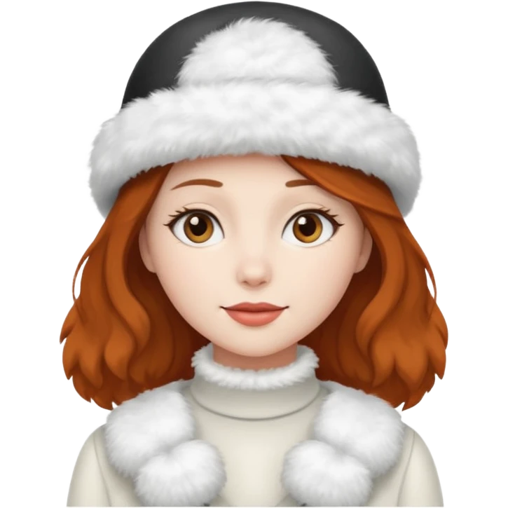 fluffy hat wearing woman emoji