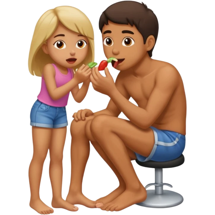 رجل  يلعق أصابع قدم فتاة emoji