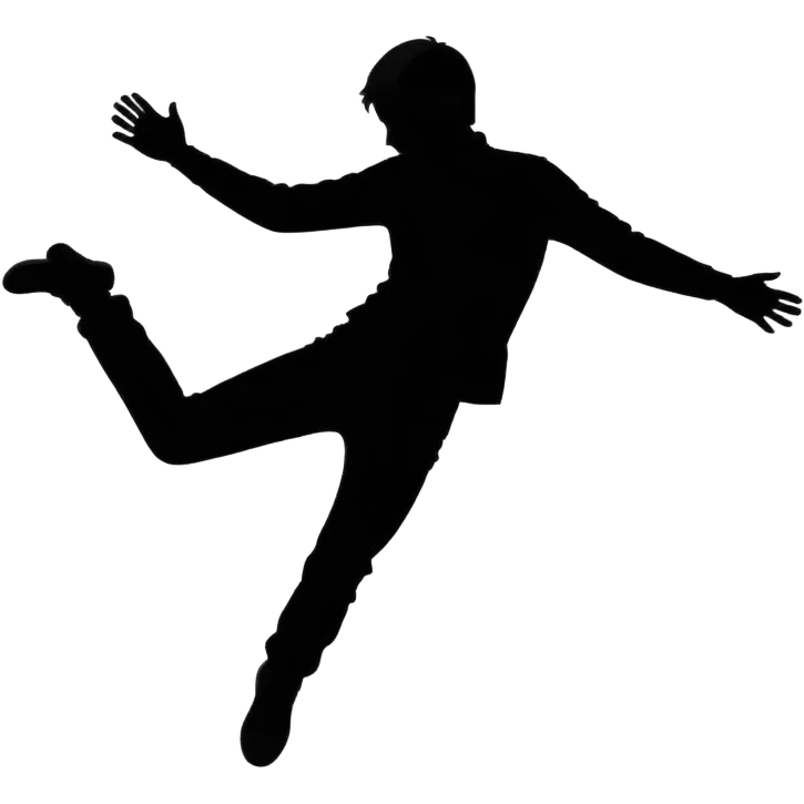 a silhouette of a man faling emoji