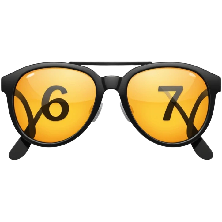 Sunglasses with the number 67 on them emoji