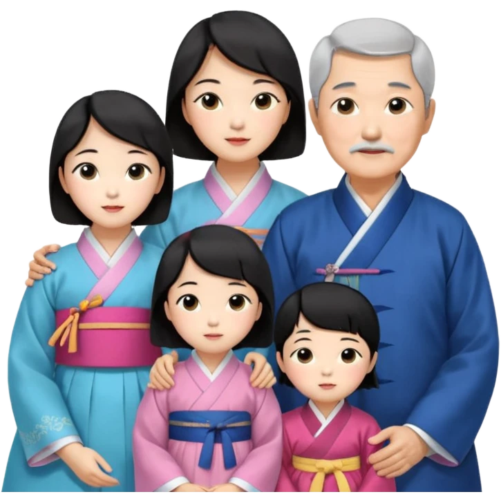 korean mother, korean father, korean grandmother, korean grandfather emoji