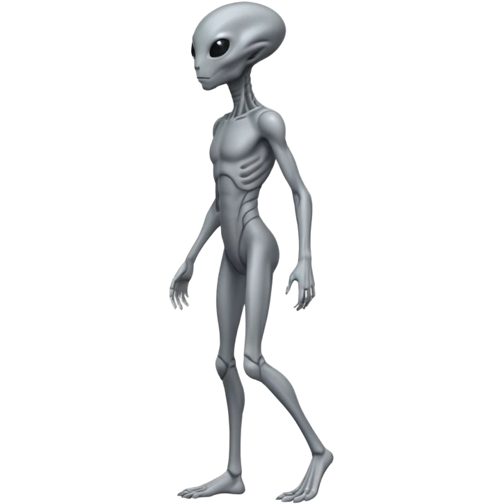 fullbody humanoid gray alien direct sideview emoji