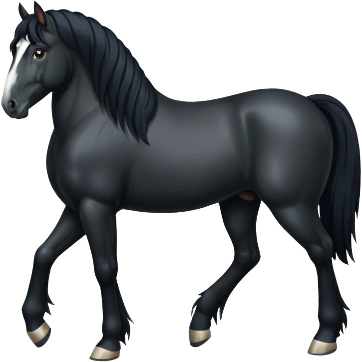 Black shire horse 4 legs  emoji