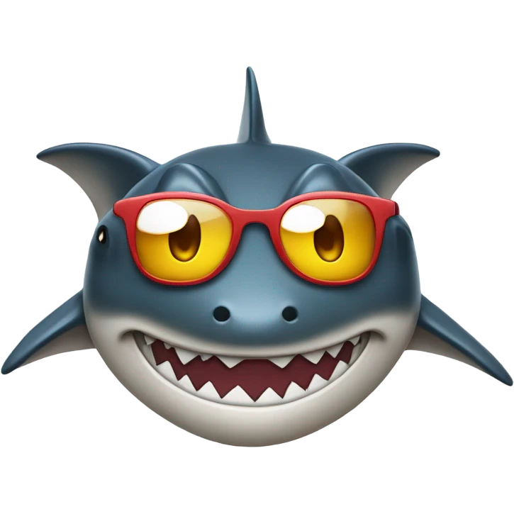 Tiburón con lentes emoji