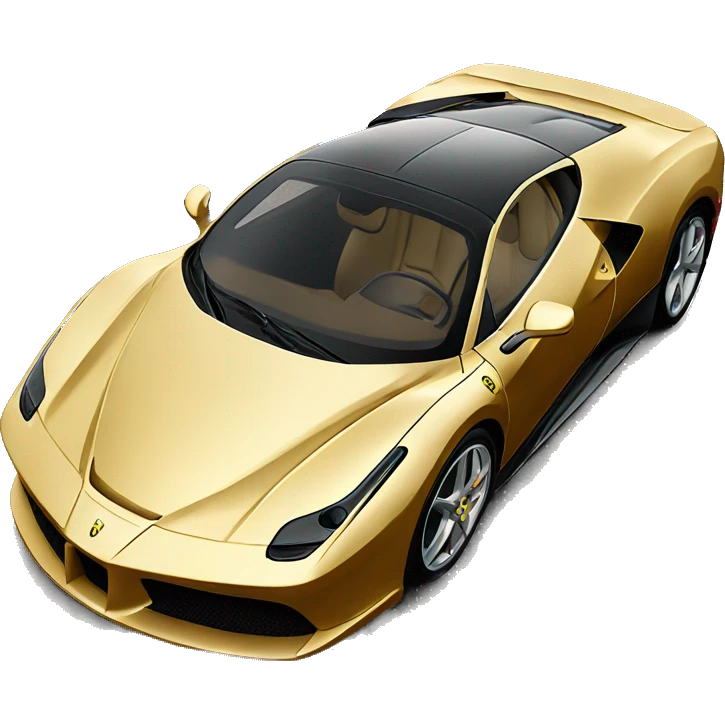 Gold ferrari with bugatti emoji