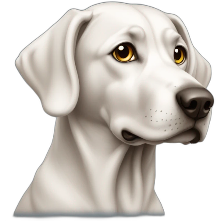 weimarauner dog from the side with blue eyes emoji