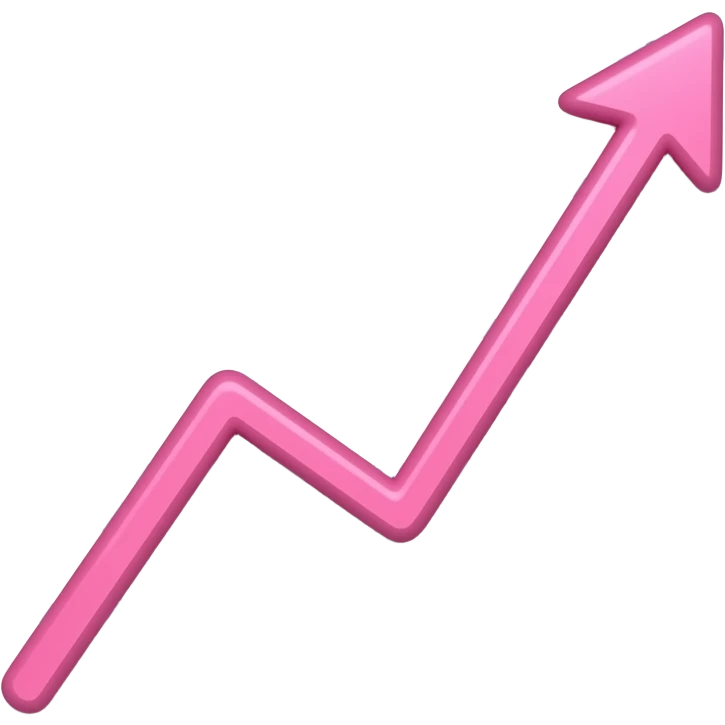 I need a graph paper with a pink line trending up emoji