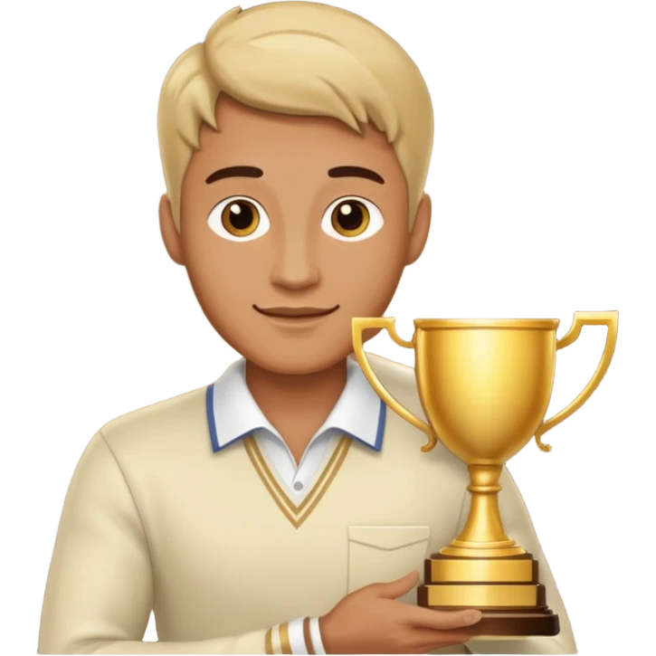 man raising a trophy emoji