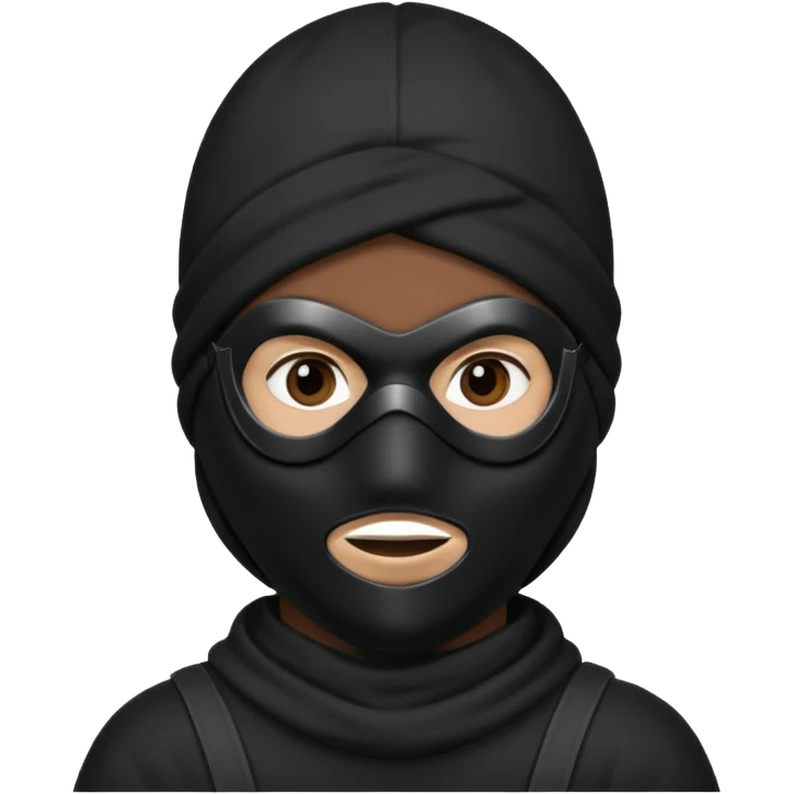 Black and white robber emoji