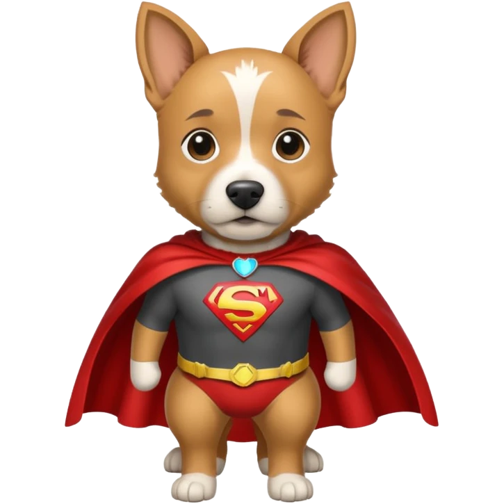 Tan terrier mix super heroe  emoji