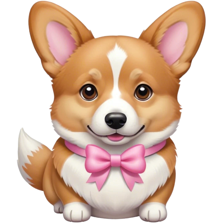 Corgi with a pink bow  emoji