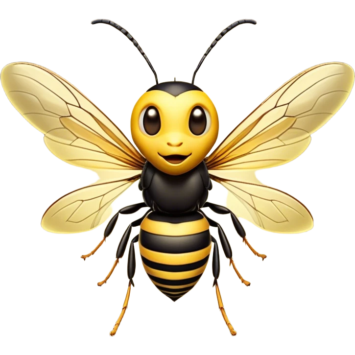 Cinematic Cheeky Wasp Portrait Emoji, Head tilted dramatically with an exaggeratedly shocked expression, featuring a slender, sharply striped body with wide, comically expressive eyes full of playful disbelief and animated, fluttering wings, Simplified yet hilariously expressive features, highly detailed, glowing with a slightly sassy glow, high shine, dramatic yet playful, stylized with an air of cheeky insect mischief, soft glowing outline, capturing the essence of a meme-worthy wasp that looks ready to buzz its way into viral fame! emoji