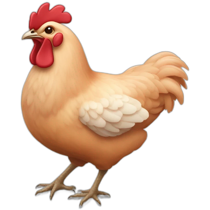 Une poule rose emoji