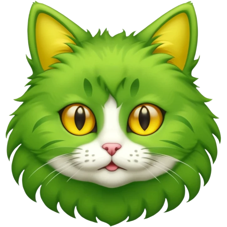 green furry cat emoji