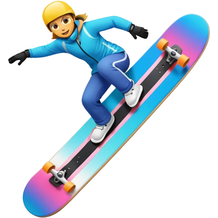snow board,colorful, negative: character. emoji