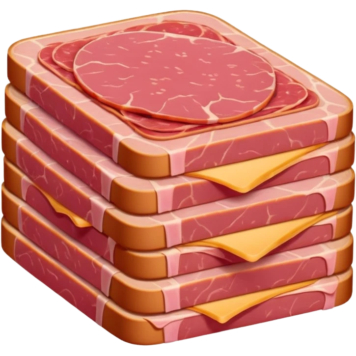 a stack of luncheon meat slices, simple, clear emoji