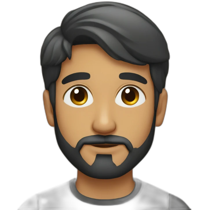 yusuf monaf patna india young without glasses with short hair and long beard emoji