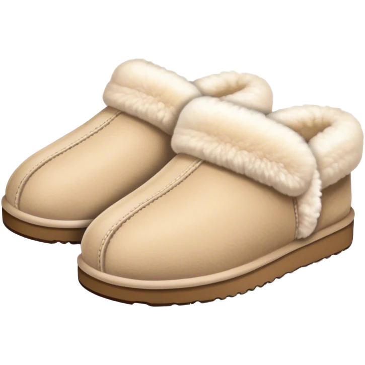 fuzzy ugg slippers light beige emoji