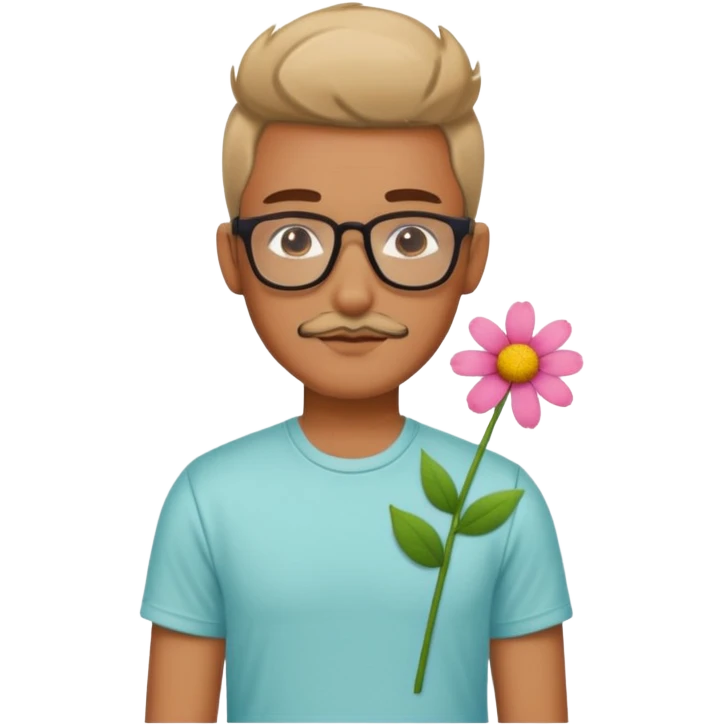 Hipster shirt flower emoji