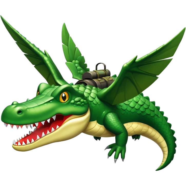 Flying krokodile with bombs emoji