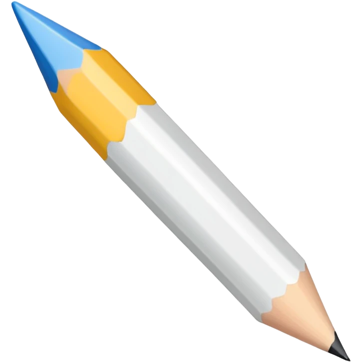 white colored pencil with a sharp tip emoji