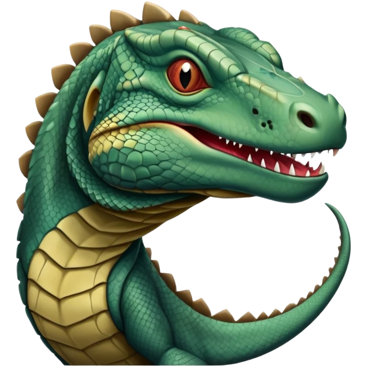 A komodo dragon with scaly skin and a forked tongue, reptilian predator emoji