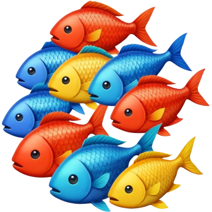 pile of fish inspired by reference image, emoji style emoji