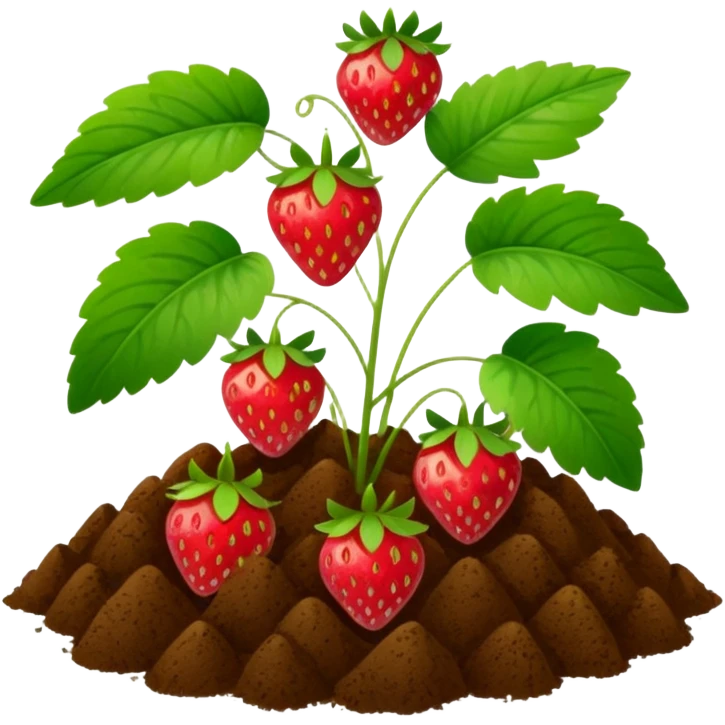 strawberry plant with ground emoji