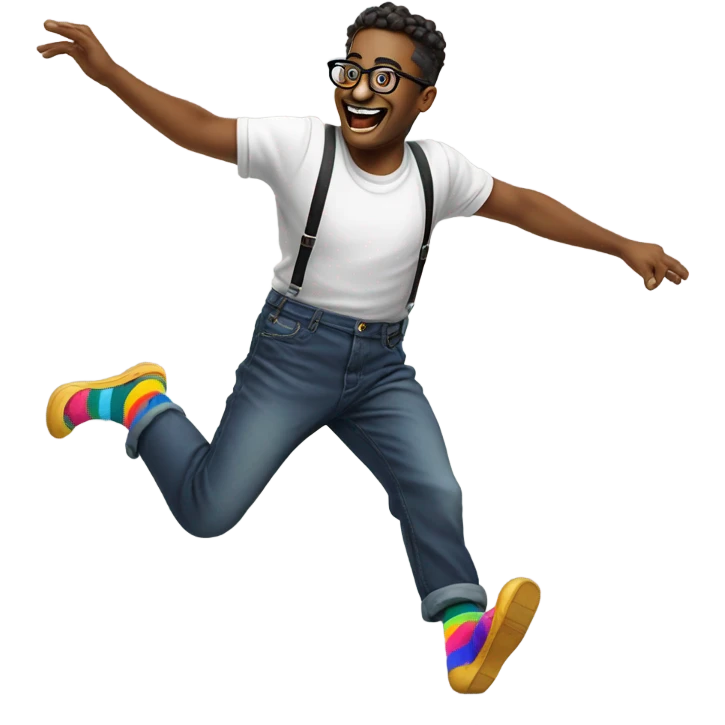 Nerd man dancing  emoji
