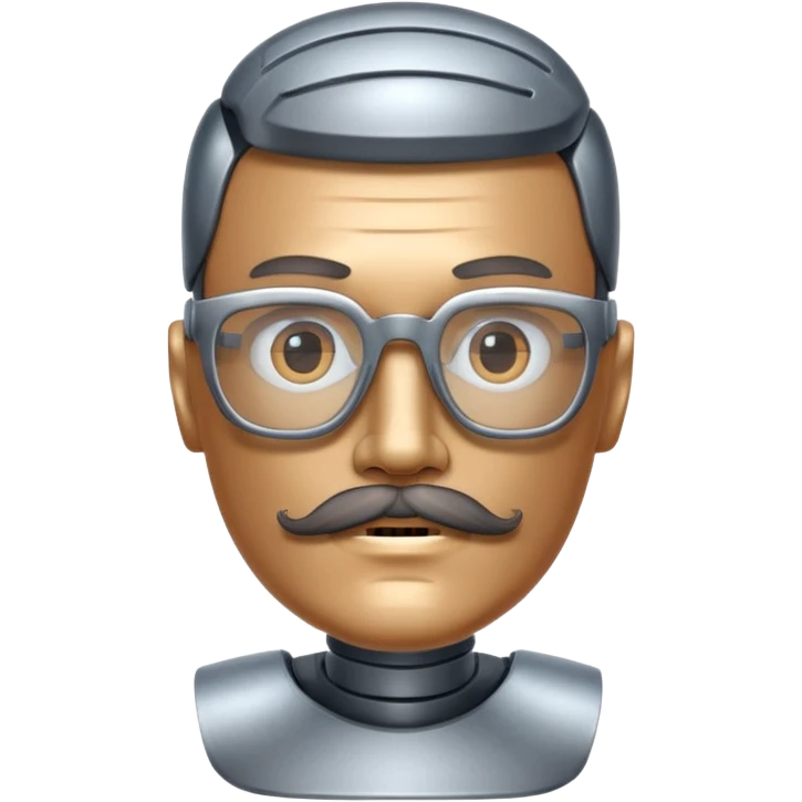 robotic man with glasses mustache  emoji