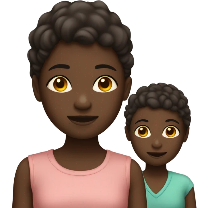 Girl with 2 sons dark skin emoji