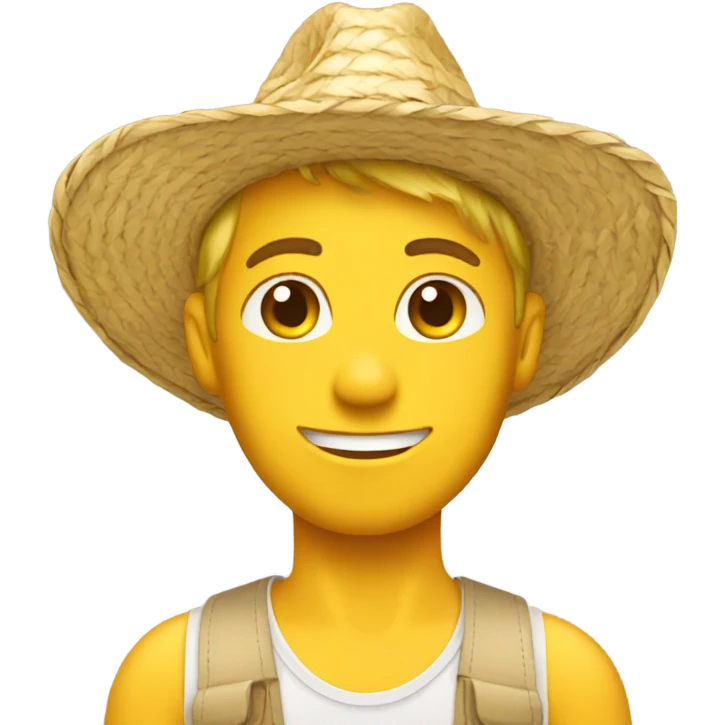 Blonde guy with a straw hat emoji