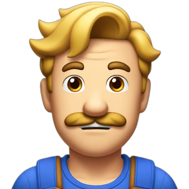 mario confused with one eyebrow raised emoji