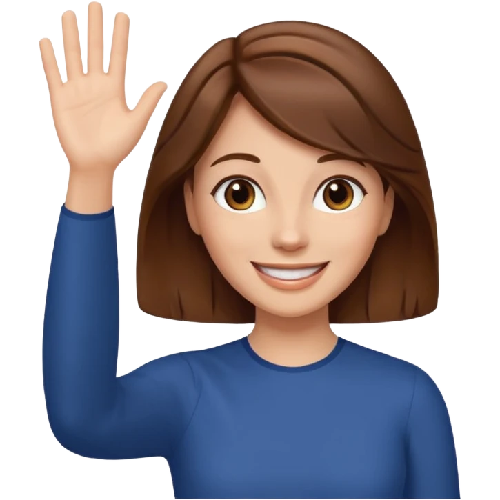 Choca con pelo suelto saludando  emoji