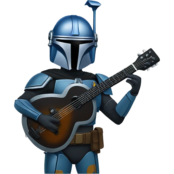 blue mandolorian wearing a batman suit emoji
