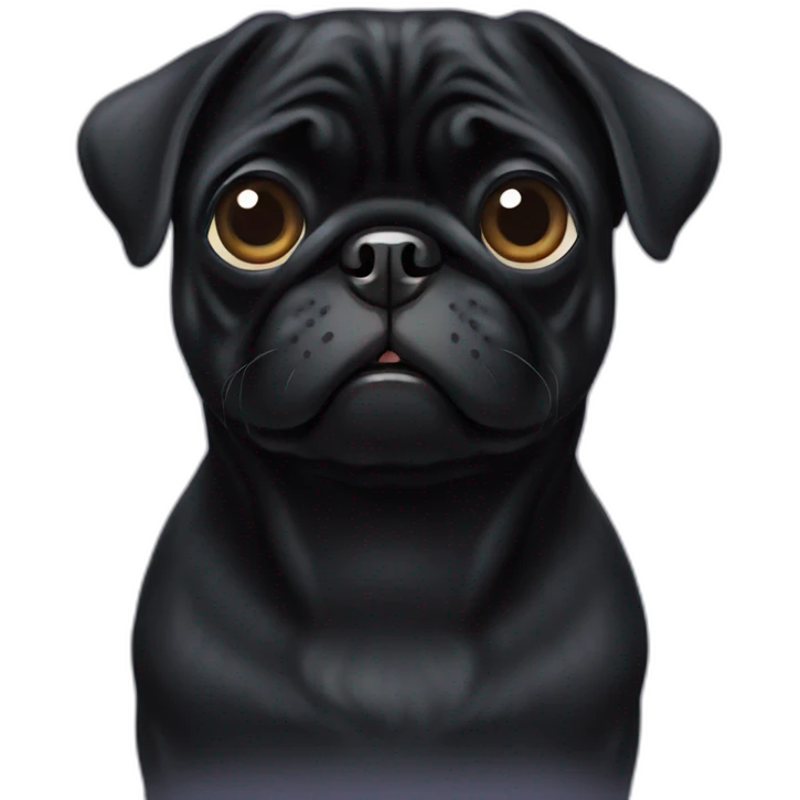 Black pug emoji