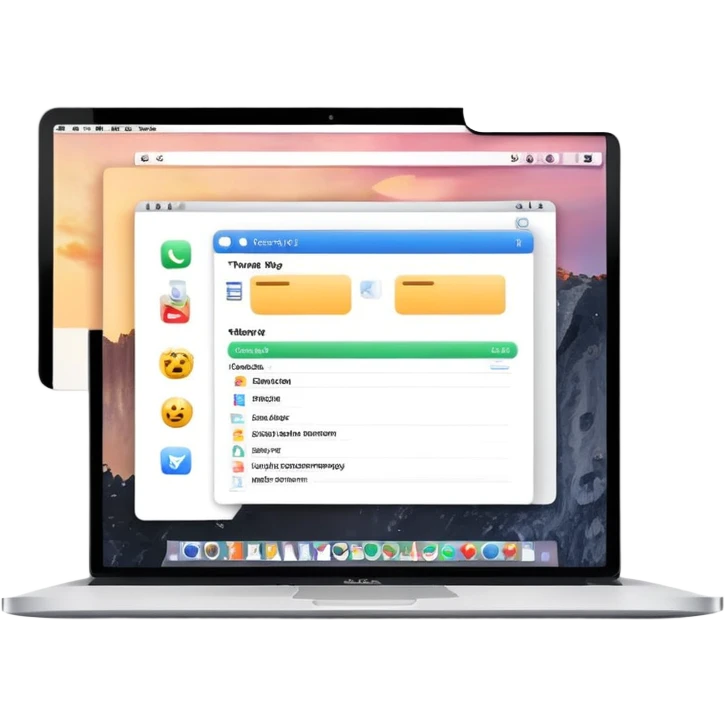 MacBook laptop with task management app open on screen emoji