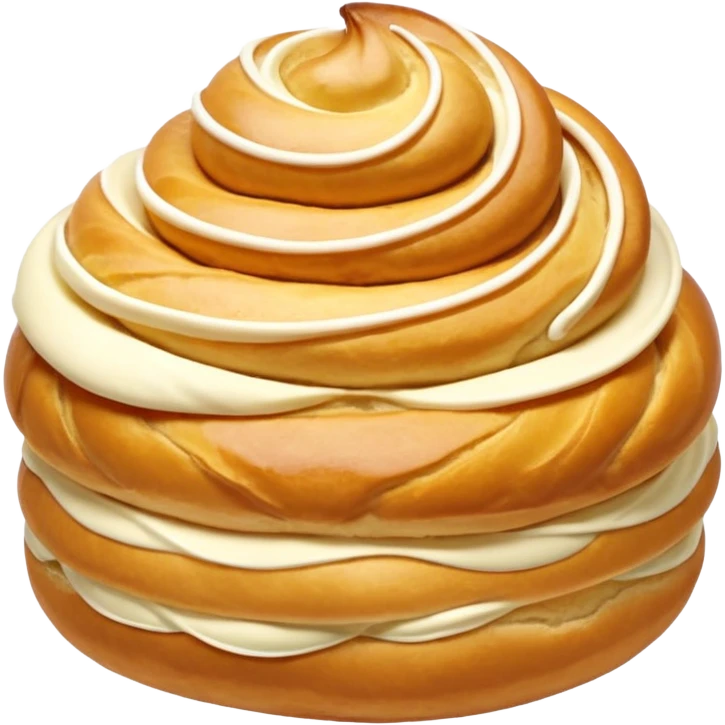 choux pastry swirl, light and airy, cheerful expression emoji