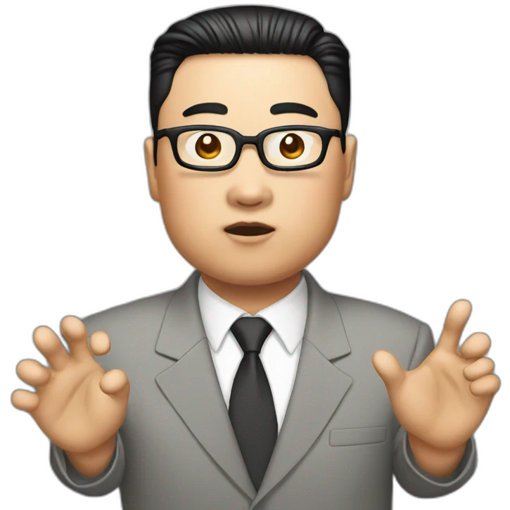 Kim jun un with red button emoji