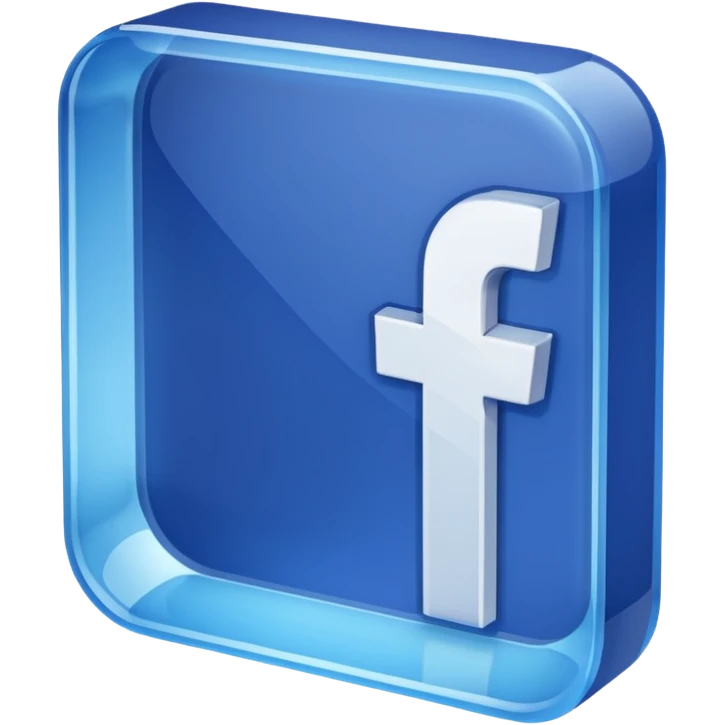 logo del icono de faceboook en diseño #D translucido emoji