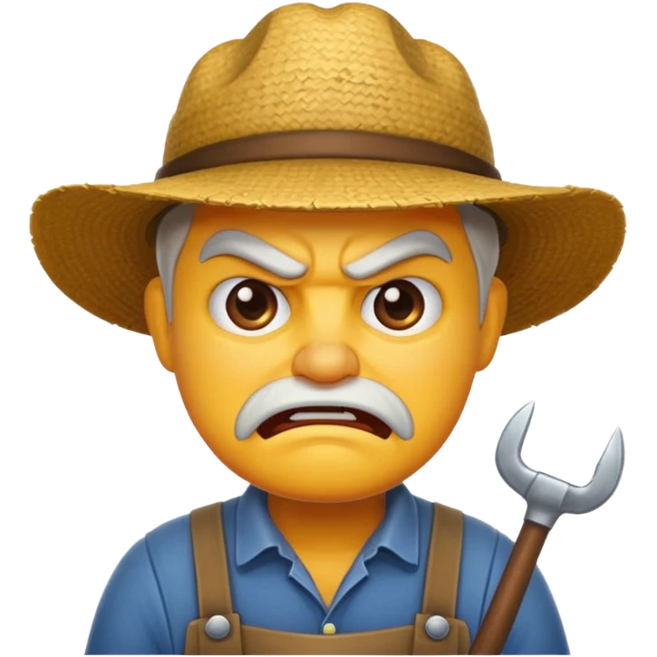 angry farmer  emoji