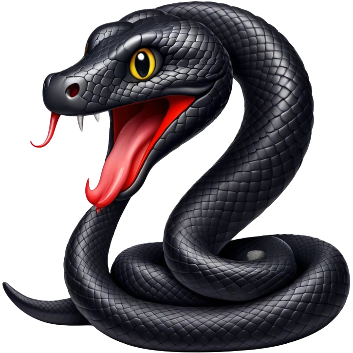 Black snake tongue out emoji