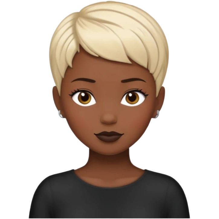 white girl pixie cut black  emoji