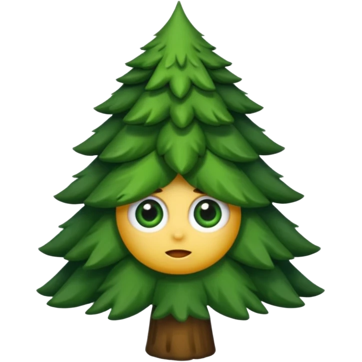 sapin avec des yeux emoji