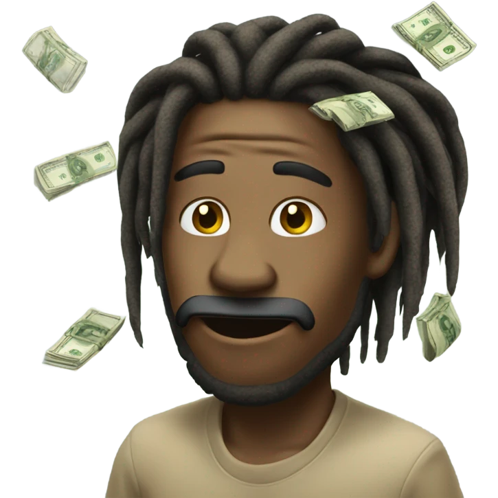 Dreadhead couting money emoji