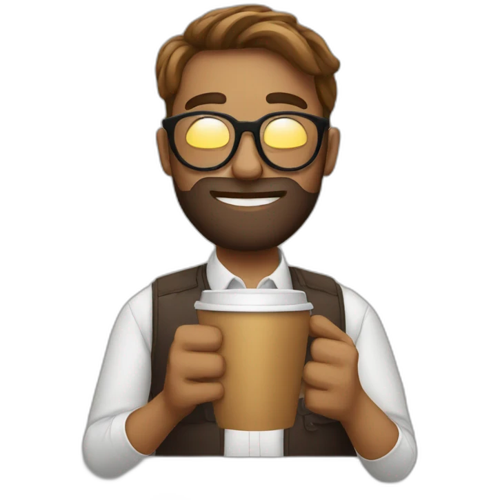 hispter drinking coffee emoji