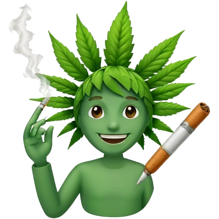 cannabis character smoking a human joint emoji