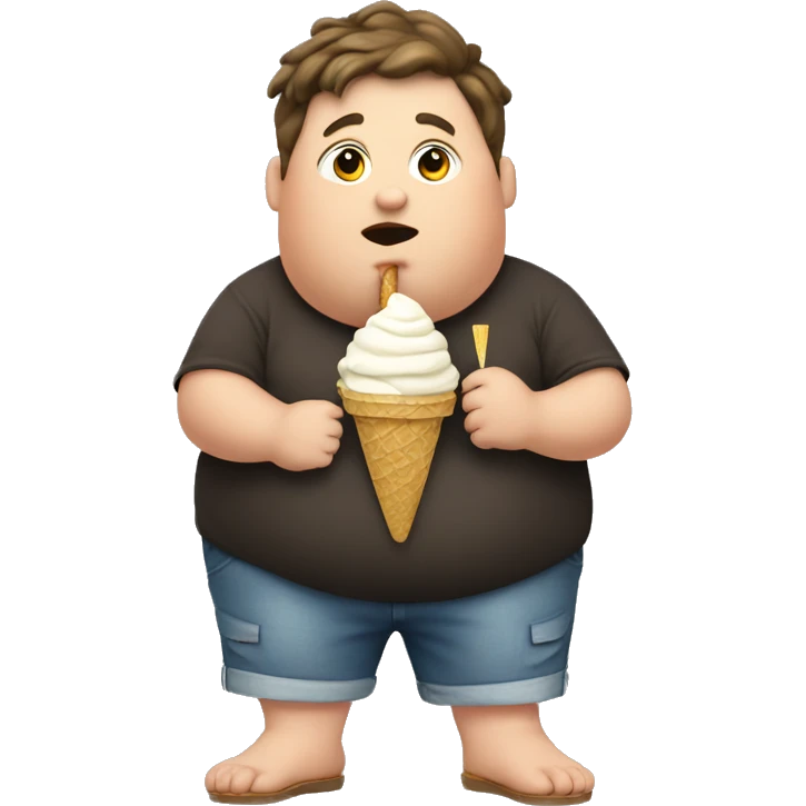 fat kid eating ice cream emoji