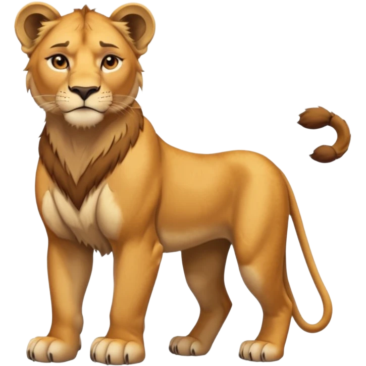 in lion family, only mother., full body emoji